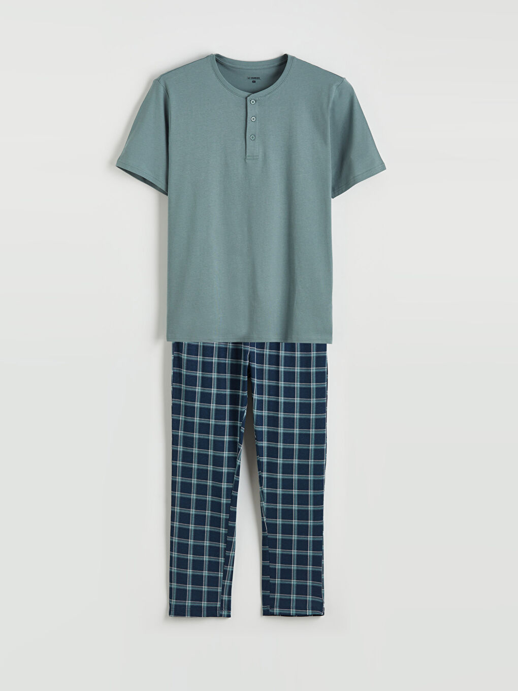 Lacivert Standart Kalıp Erkek Pijama Takımı-4