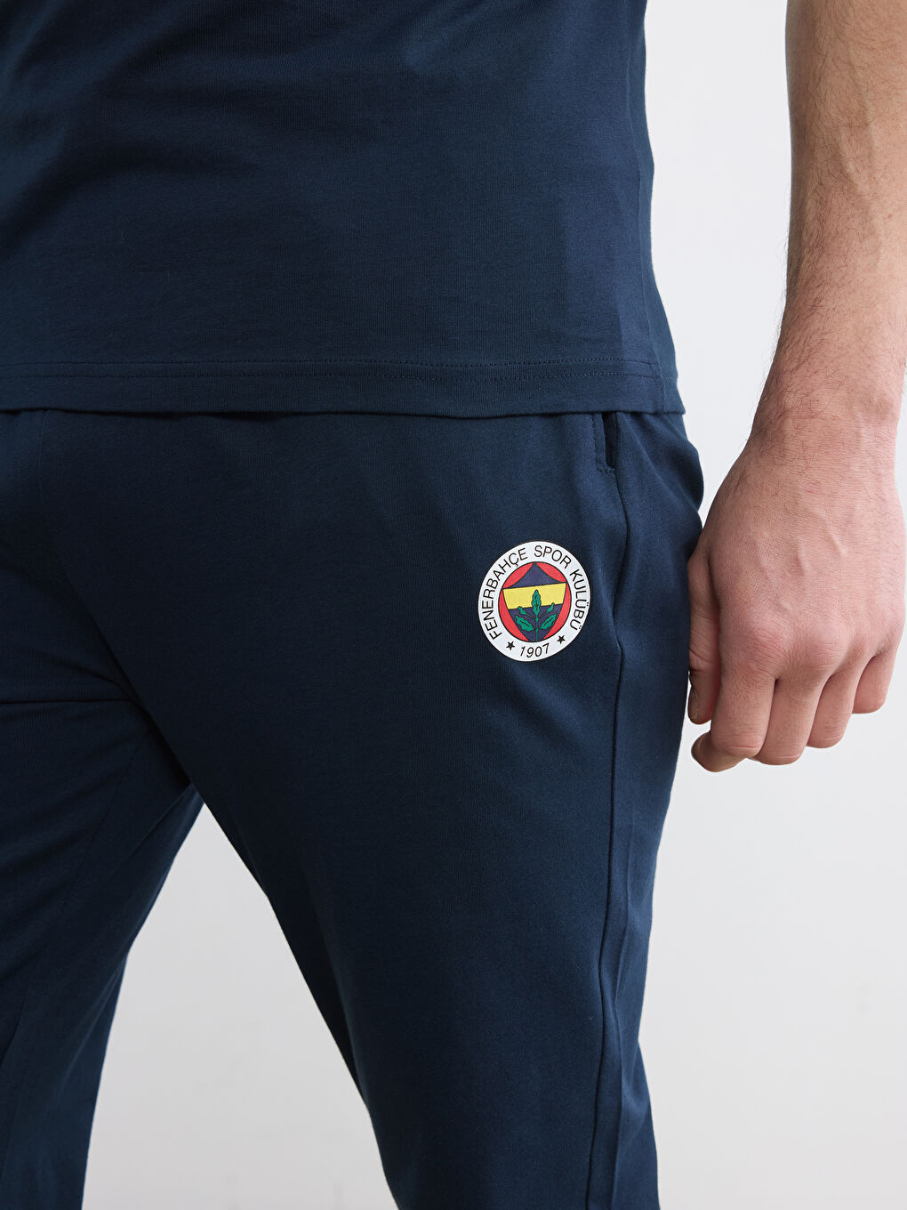 Lacivert Fenerbahçe Baskılı Penye Erkek Pijama Takımı-3