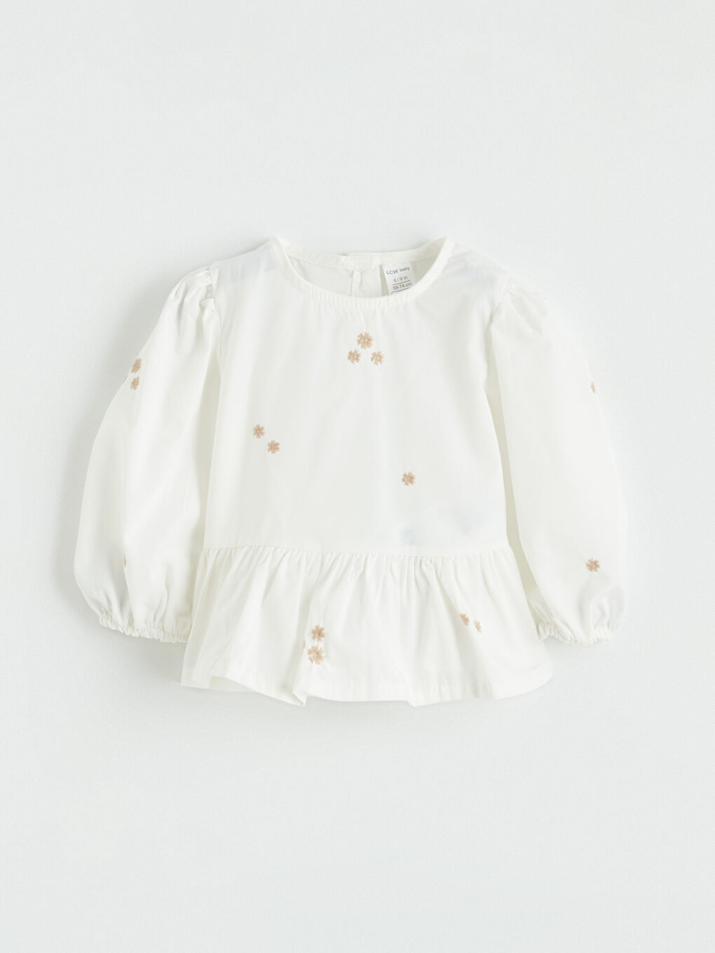 Ekru Bisiklet Yaka Kız Bebek Bluz ve Pantolon-1