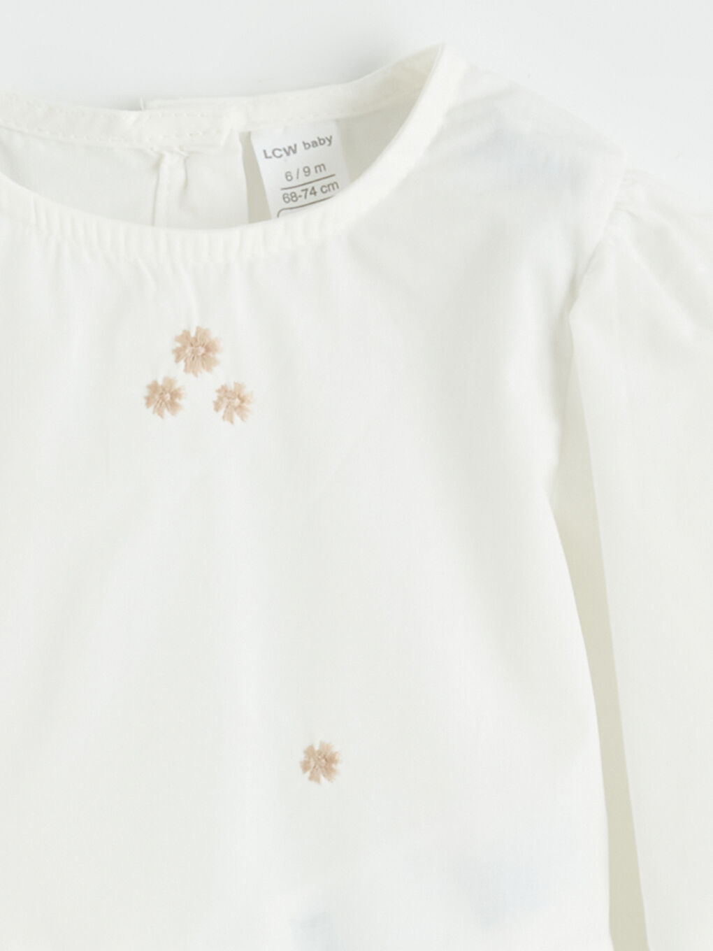 Ekru Bisiklet Yaka Kız Bebek Bluz ve Pantolon-2