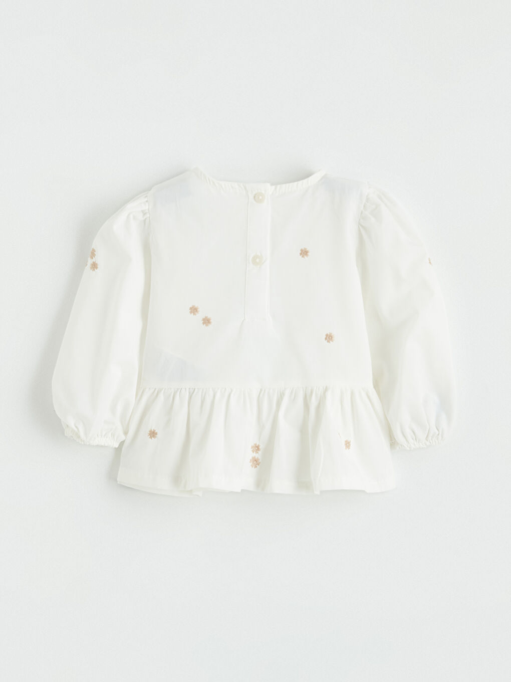 Ekru Bisiklet Yaka Kız Bebek Bluz ve Pantolon-3