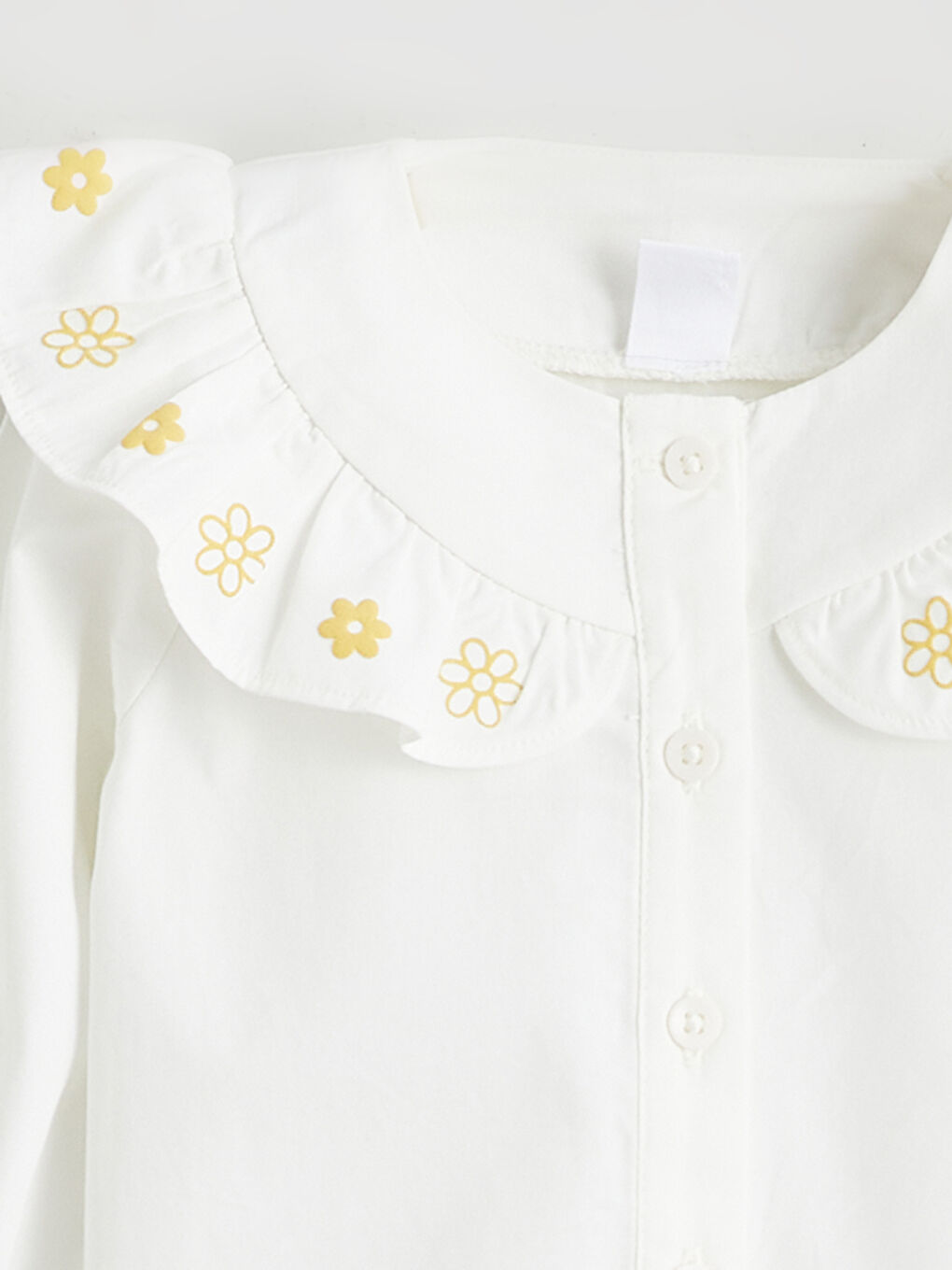 Ekru Çiçekli Kız Bebek Gömlek ve Tayt-2