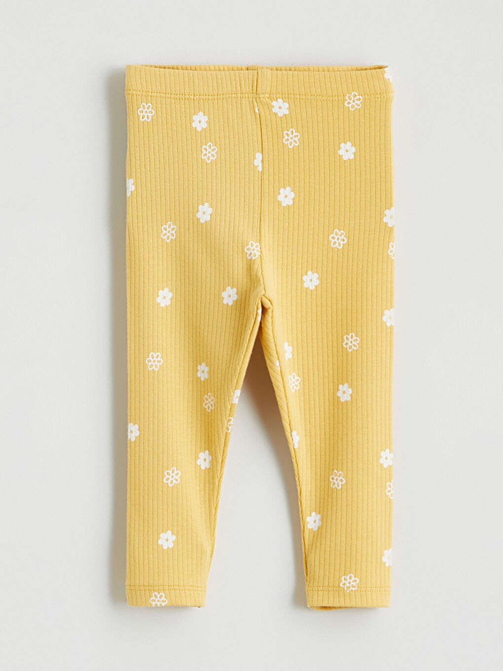 Ekru Çiçekli Kız Bebek Gömlek ve Tayt-4