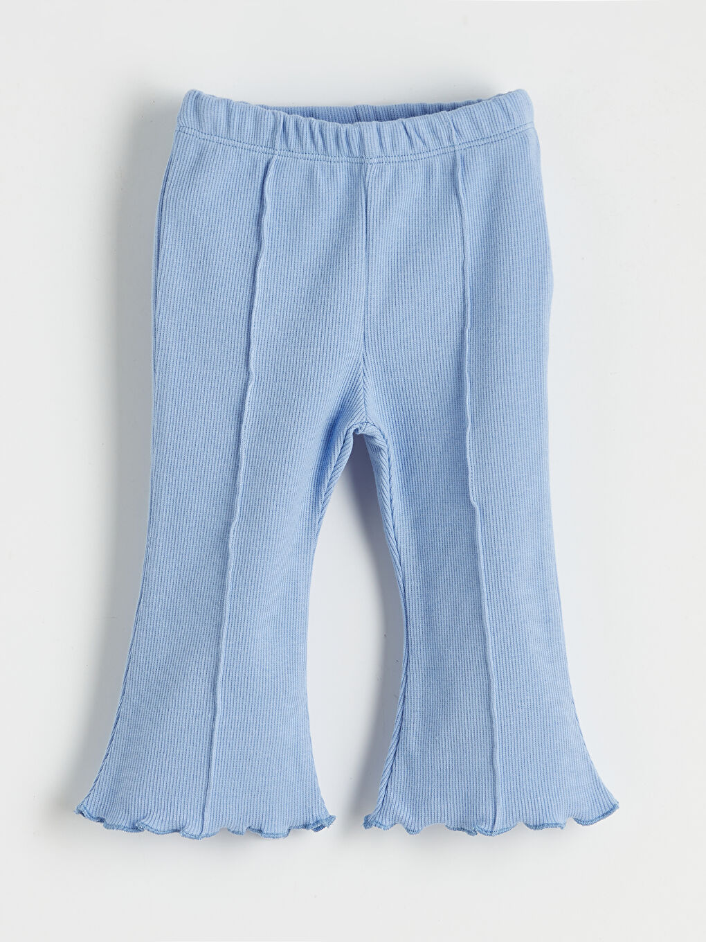 Ekru Fiyonk Yaka Detaylı Çizgili Kız Bebek Bluz ve Tayt-3