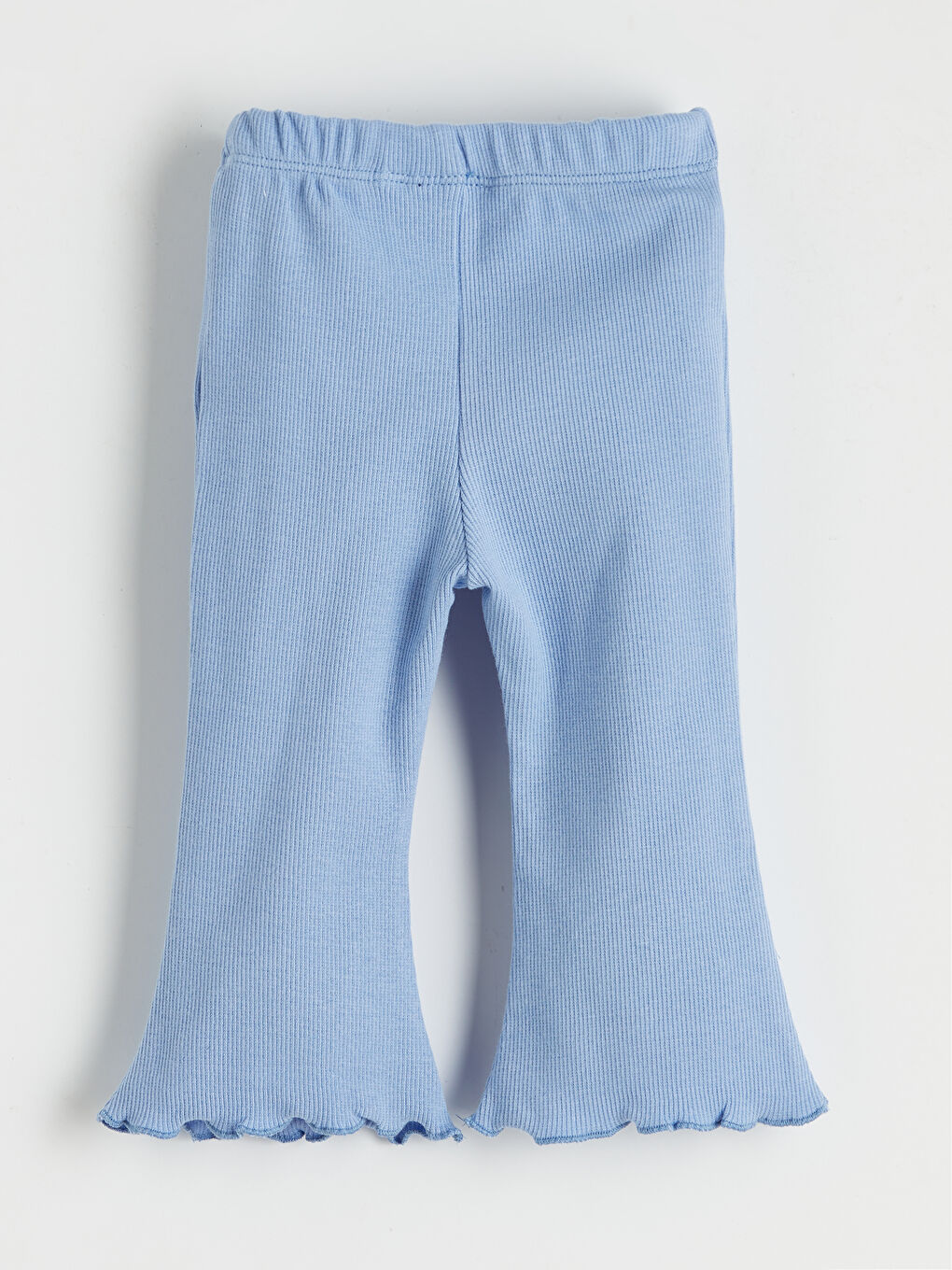 Ekru Fiyonk Yaka Detaylı Çizgili Kız Bebek Bluz ve Tayt-4