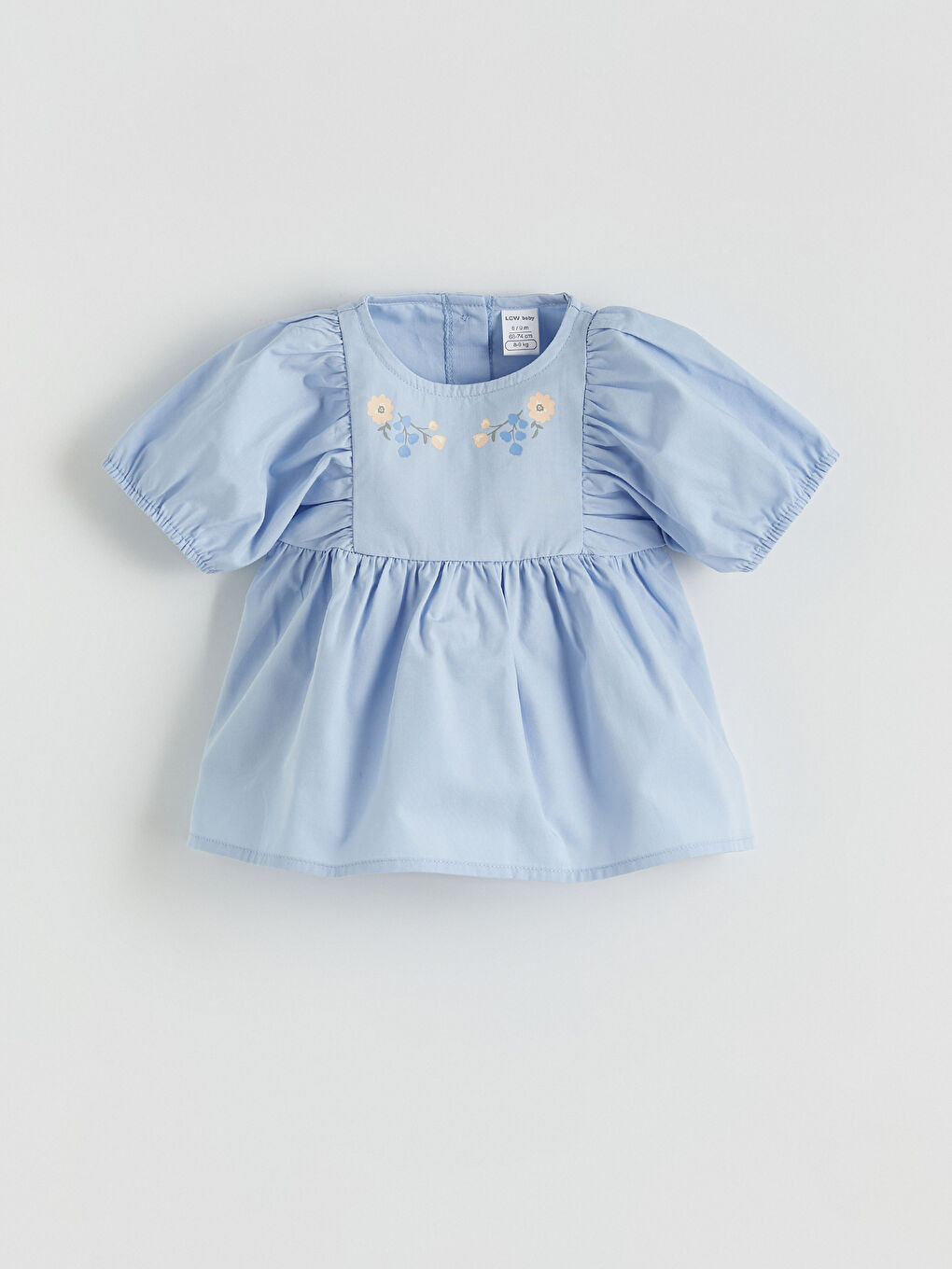 Mavi Çiçekli Kız Bebek Bluz ve Tayt-1
