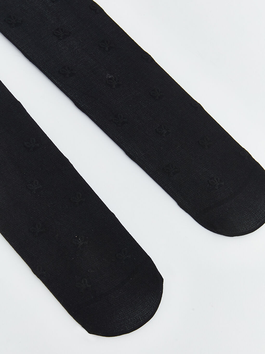 Siyah Desenli Kız Çocuk İnce Külotlu Çorap 2'li-2