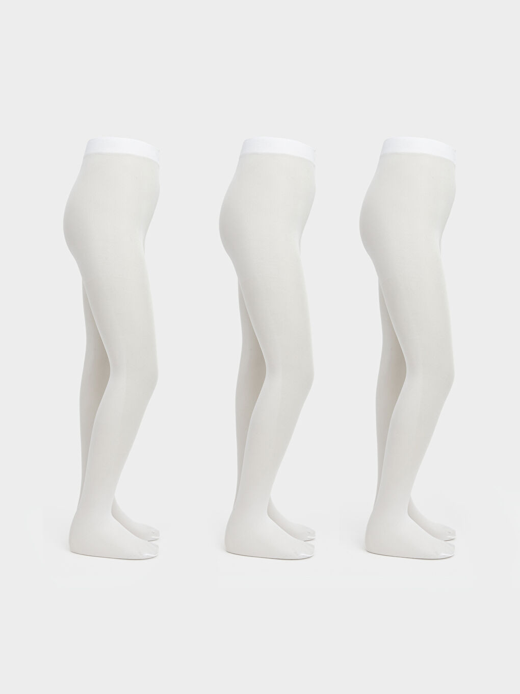 Beyaz Kız Çocuk İnce Külotlu Çorap 3'lü