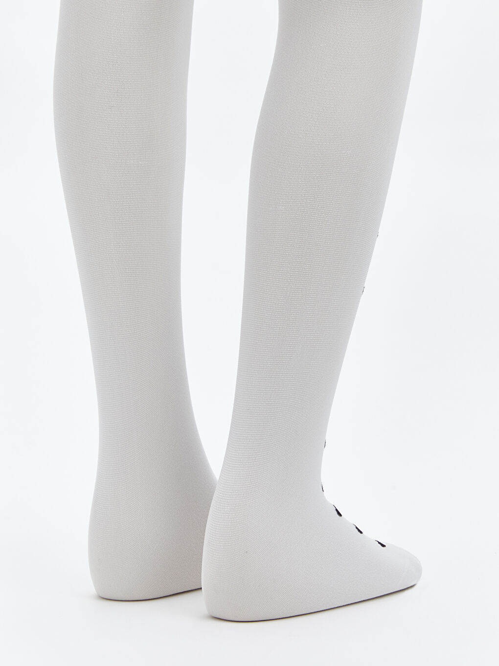 Beyaz Baskılı Kız Çocuk İnce Külotlu Çorap 2'li-4