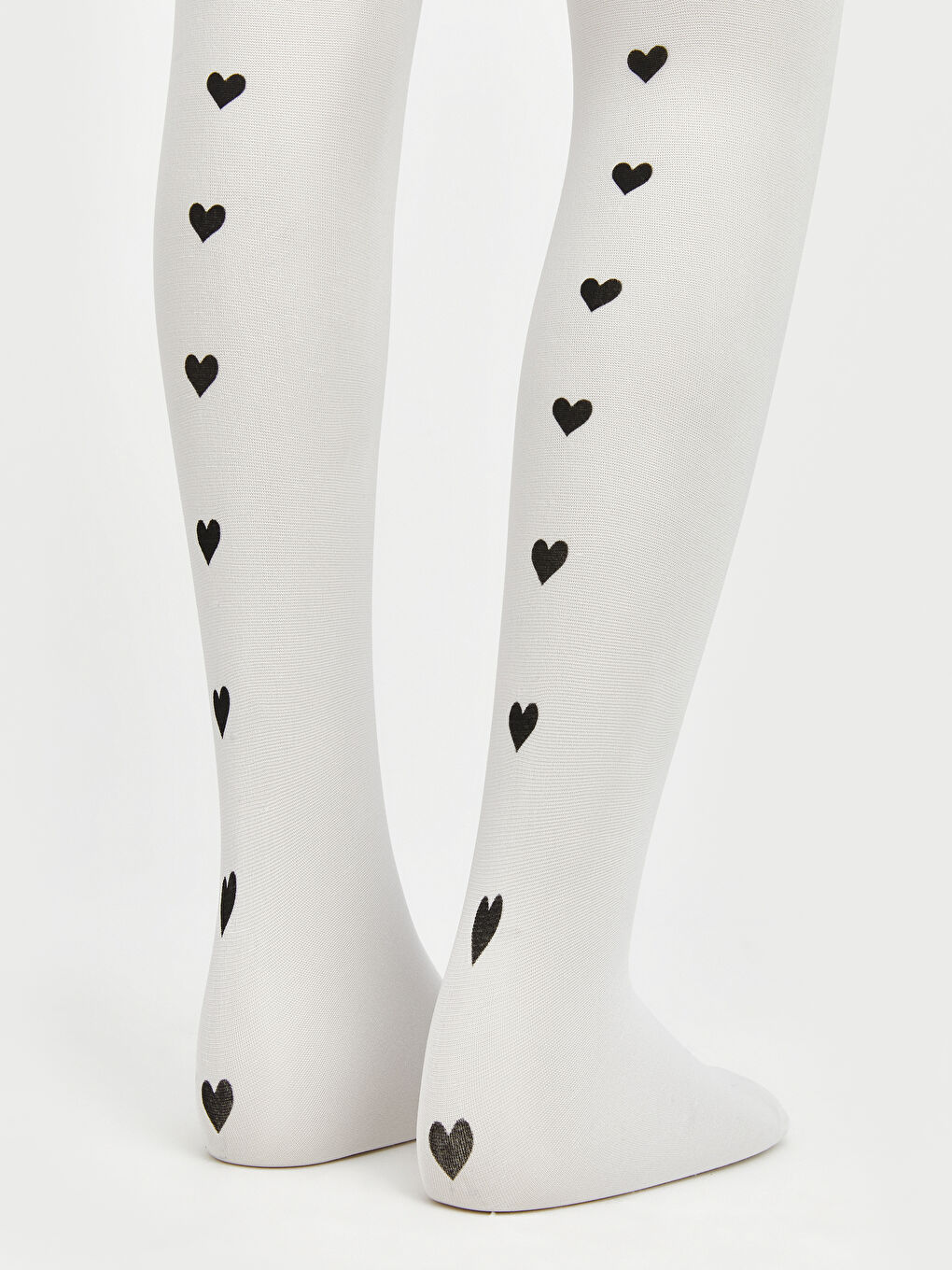 Beyaz Baskılı Kız Çocuk İnce Külotlu Çorap 2'li-3