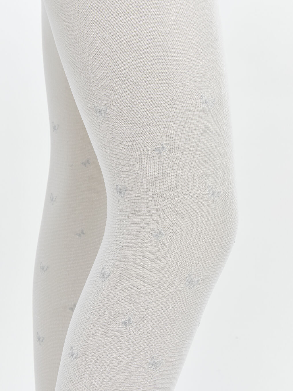 Gri Baskılı Kız Çocuk İnce Külotlu Çorap 2'li-1