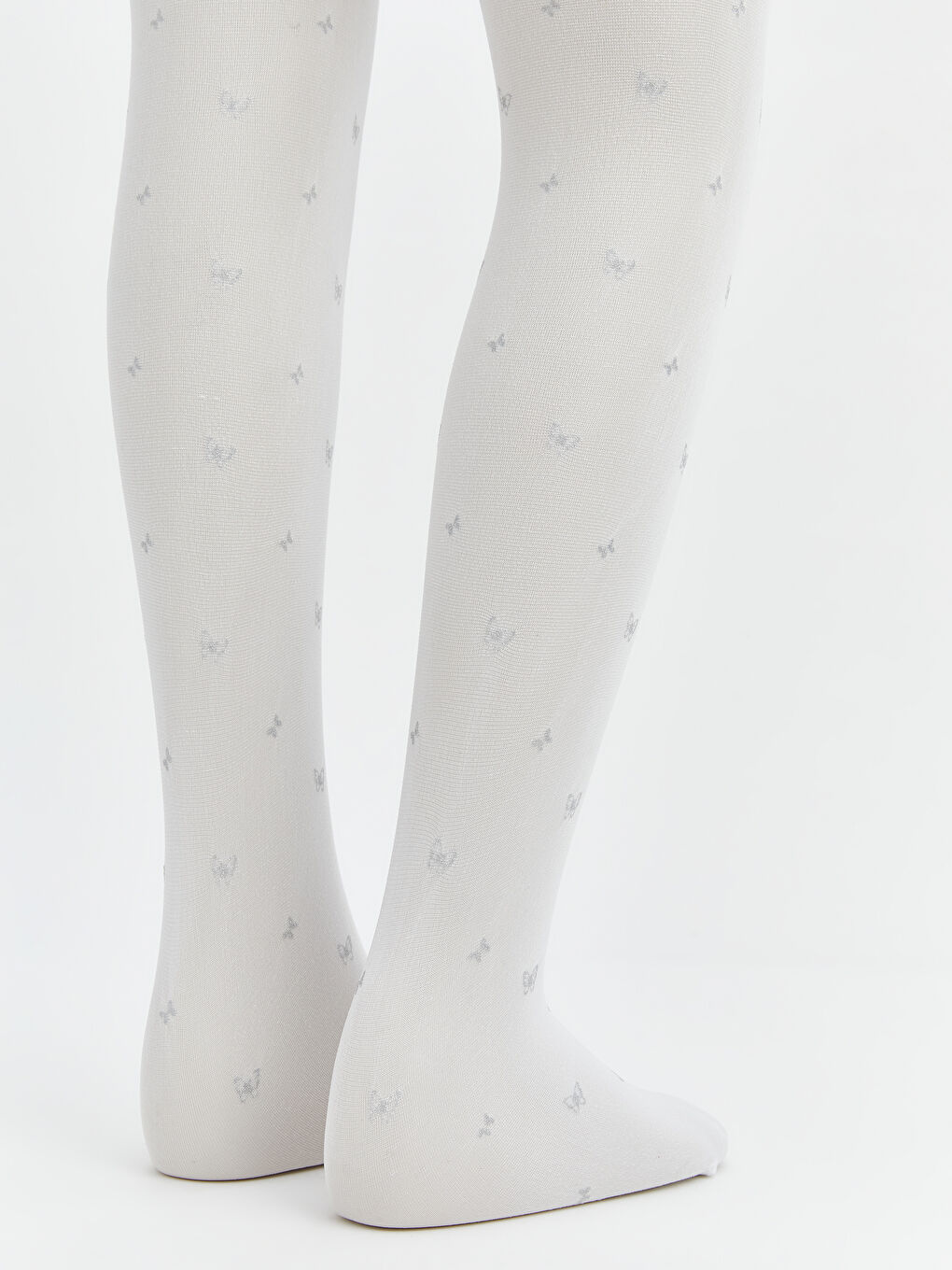 Gri Baskılı Kız Çocuk İnce Külotlu Çorap 2'li-2