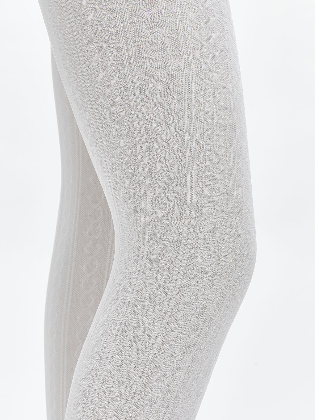 Beyaz Desenli Kız Çocuk İnce Külotlu Çorap 2'li-1