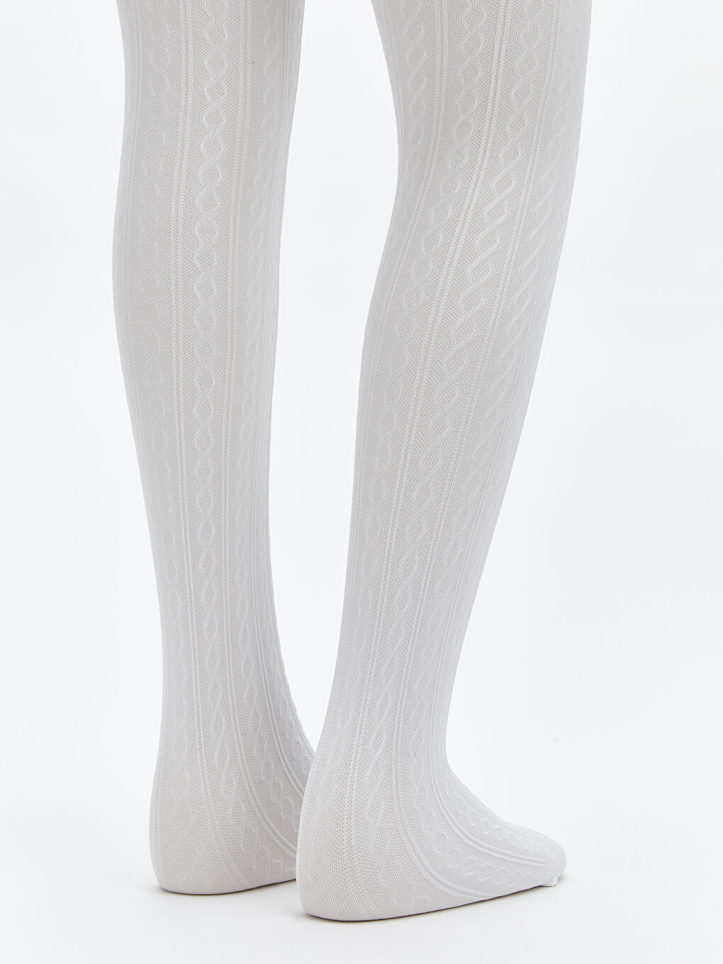 Beyaz Desenli Kız Çocuk İnce Külotlu Çorap 2'li-2