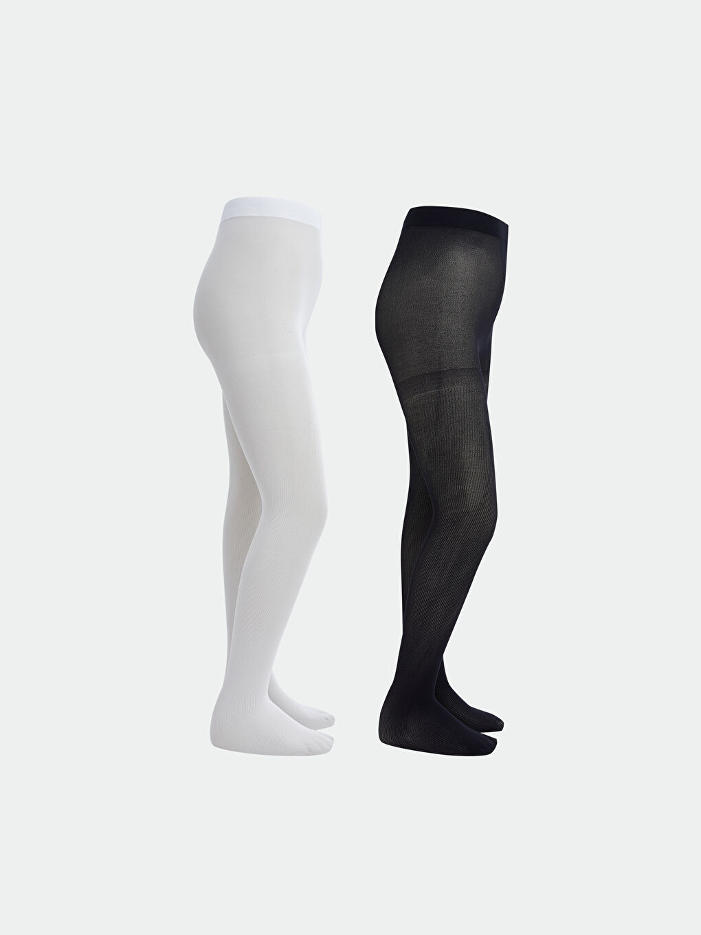 Beyaz İnce Kız Çocuk Külotlu Çorap 2'li