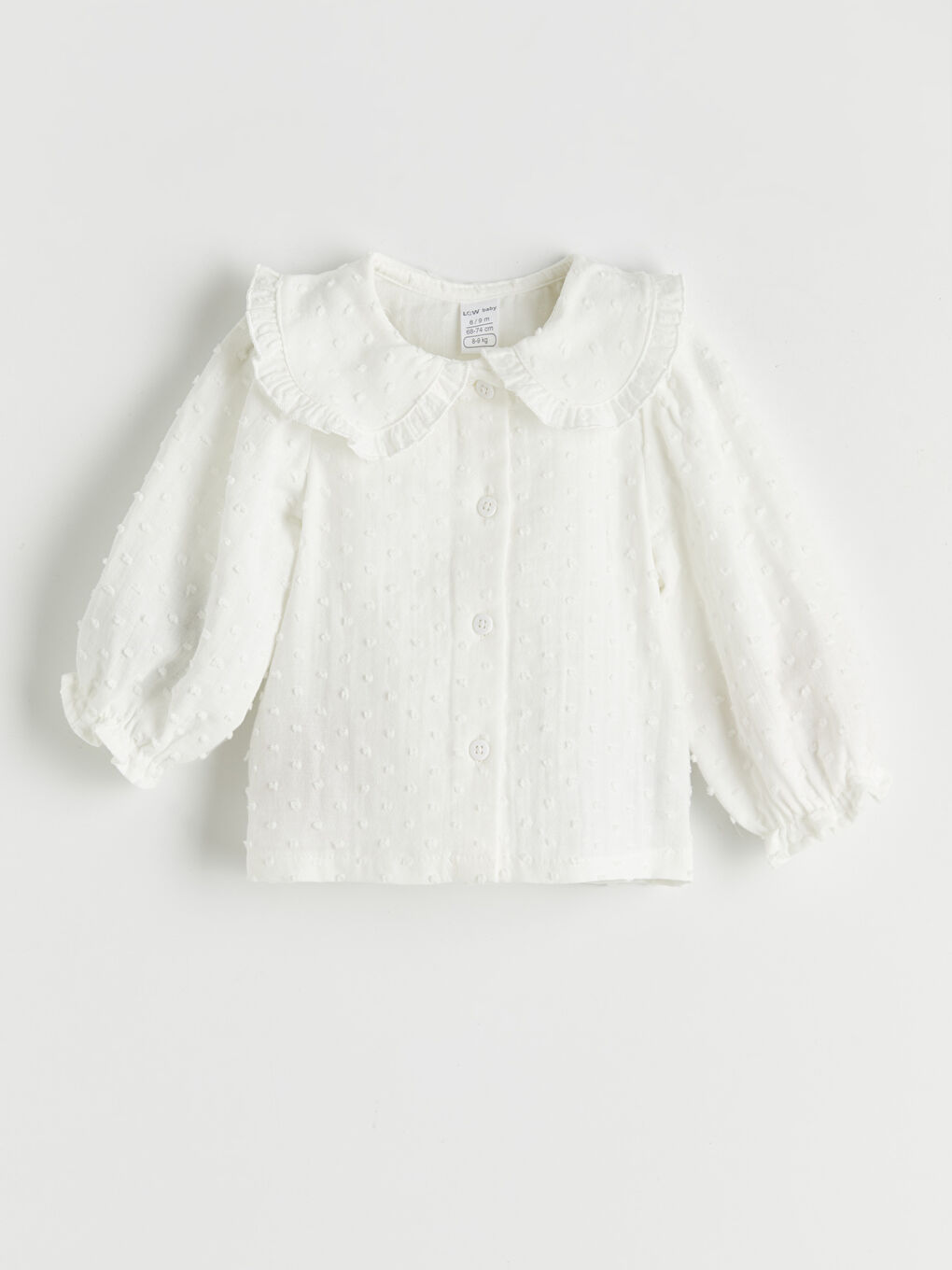 Ekru Bebe Yaka Kız Bebek Gömlek ve Tayt-1