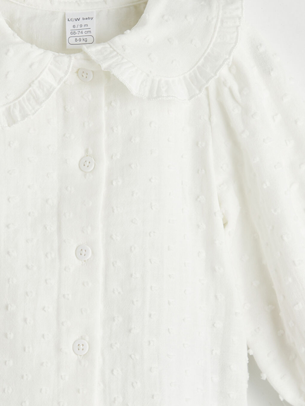 Ekru Bebe Yaka Kız Bebek Gömlek ve Tayt-5