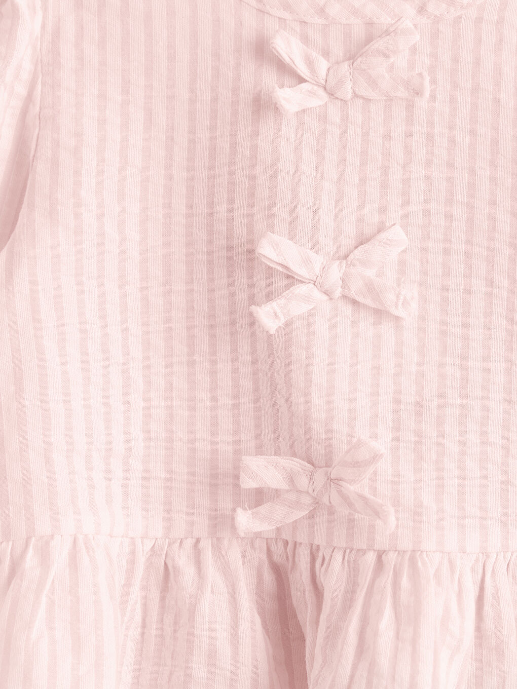 Pembe Bisiklet Yaka Fiyonklu Kız Bebek Bluz ve Tayt-5