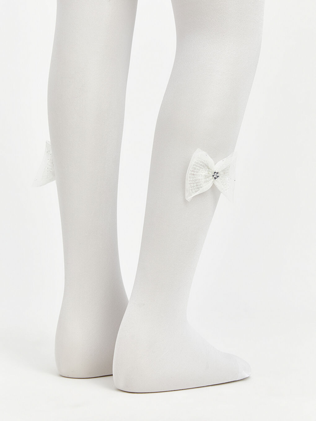 Beyaz Kız Çocuk Külotlu Çorap ve Taç-3