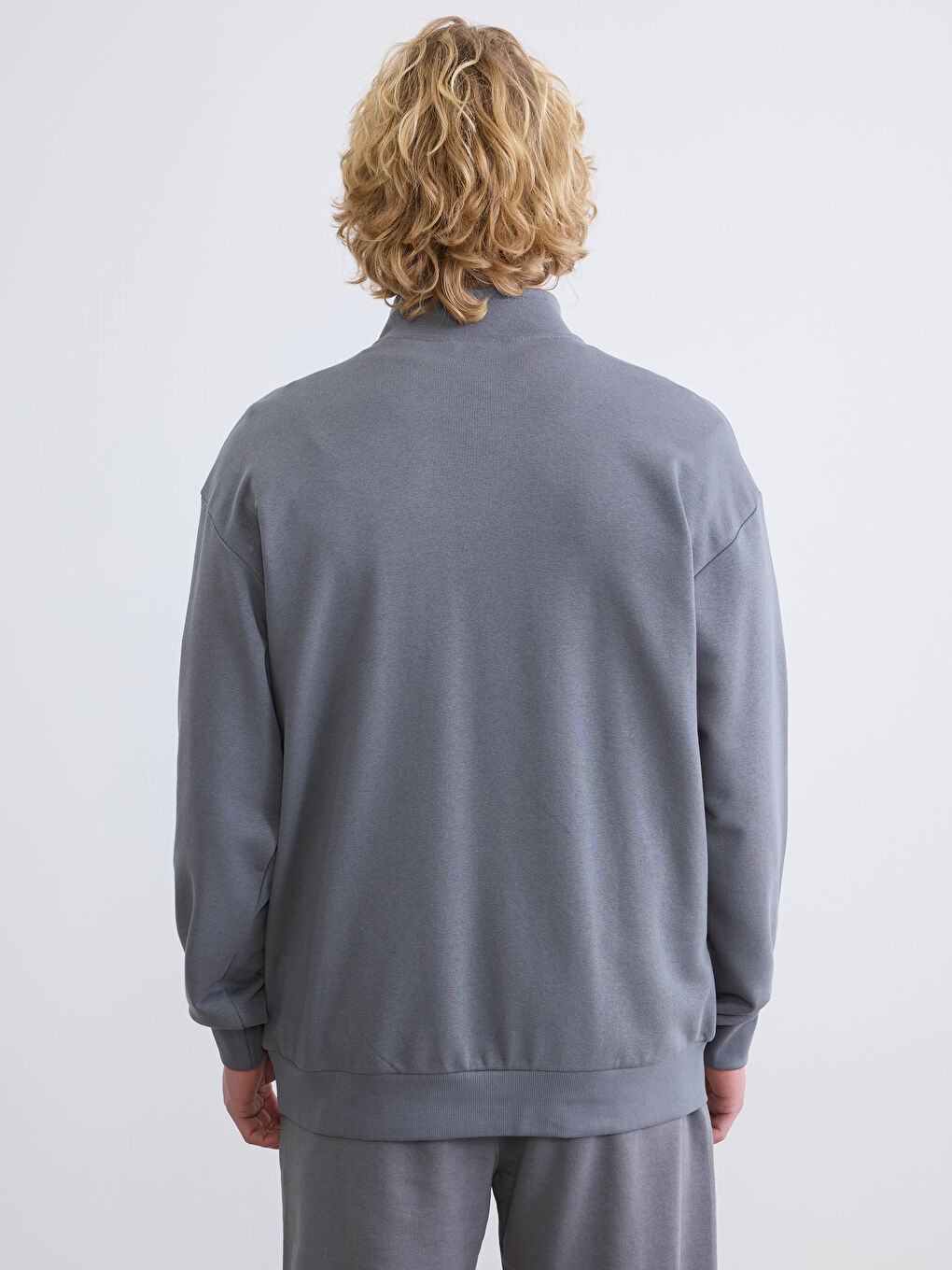 Funnel Neck Printed Men's Sweatshirt-3
