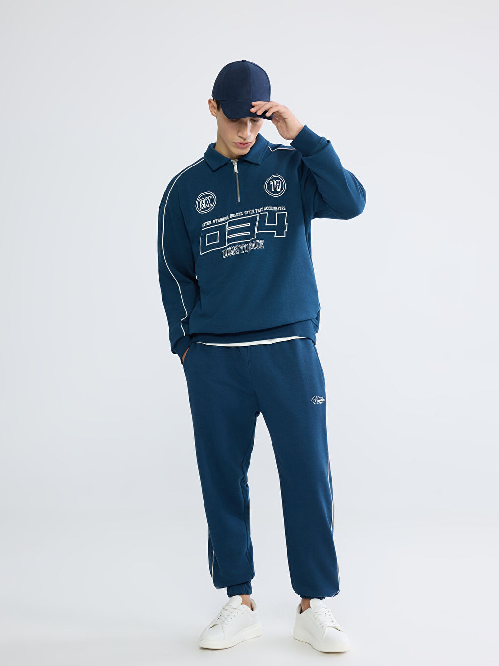 Petrol Standart Kalıp Erkek Jogger Eşofman Altı