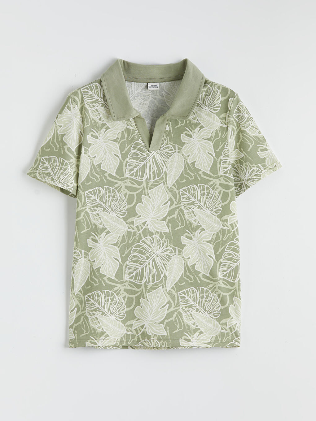 Ekru Polo Yaka Desenli Erkek Çocuk Tişört