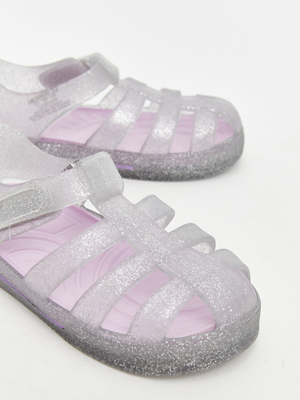 Renksiz Cırt Cırtlı Kız Bebek Sandalet-2