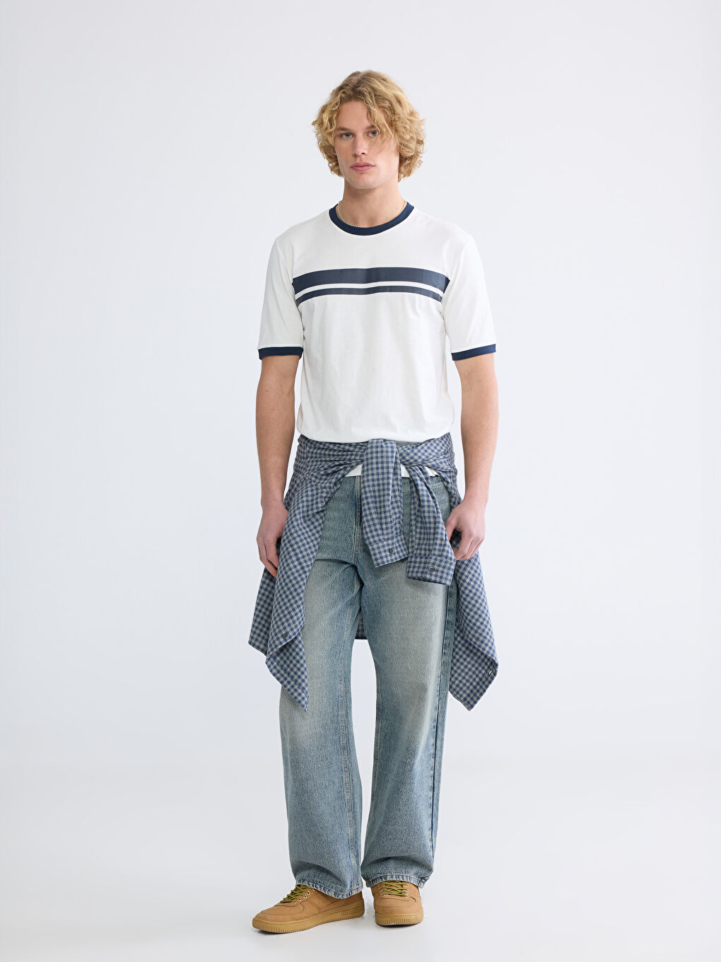 Мужчины экрю Футболка-1