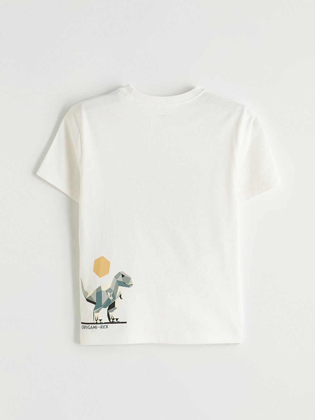 Ekru Bisiklet Yaka Baskılı Erkek Çocuk Tişört-1