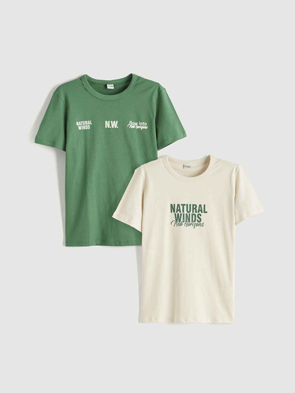 Yeşil Baskılı Erkek Çocuk Tişört 2'li