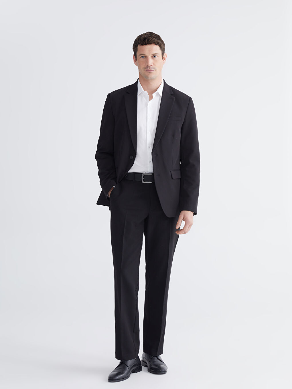 Siyah Standart Kalıp Erkek Kumaş Pantolon