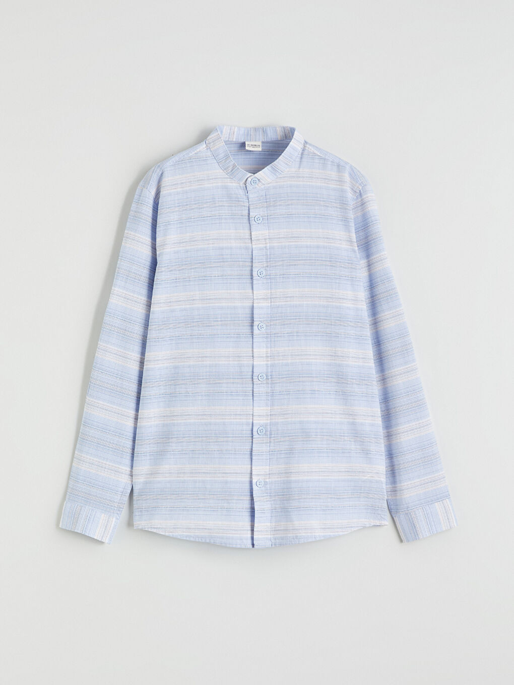 Mavi Hakim Yaka Çizgili Erkek Çocuk Gömlek