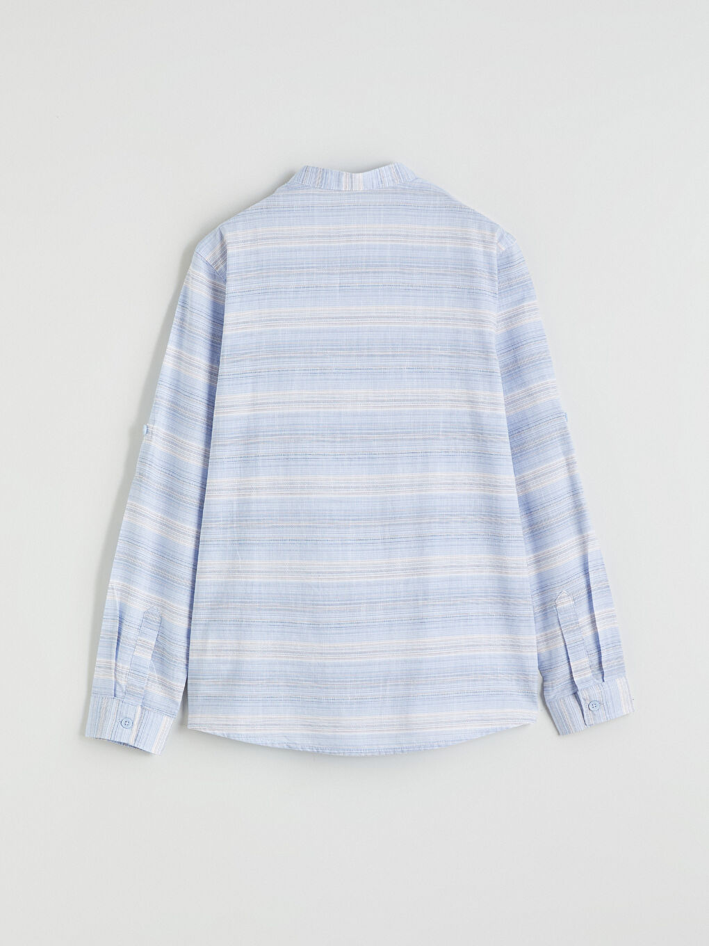 Mavi Hakim Yaka Çizgili Erkek Çocuk Gömlek-2