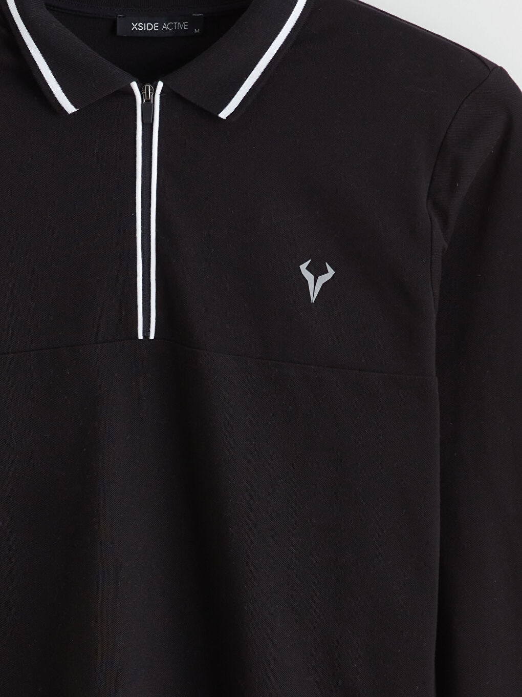 Siyah Polo Yaka Erkek Sweatshirt-6