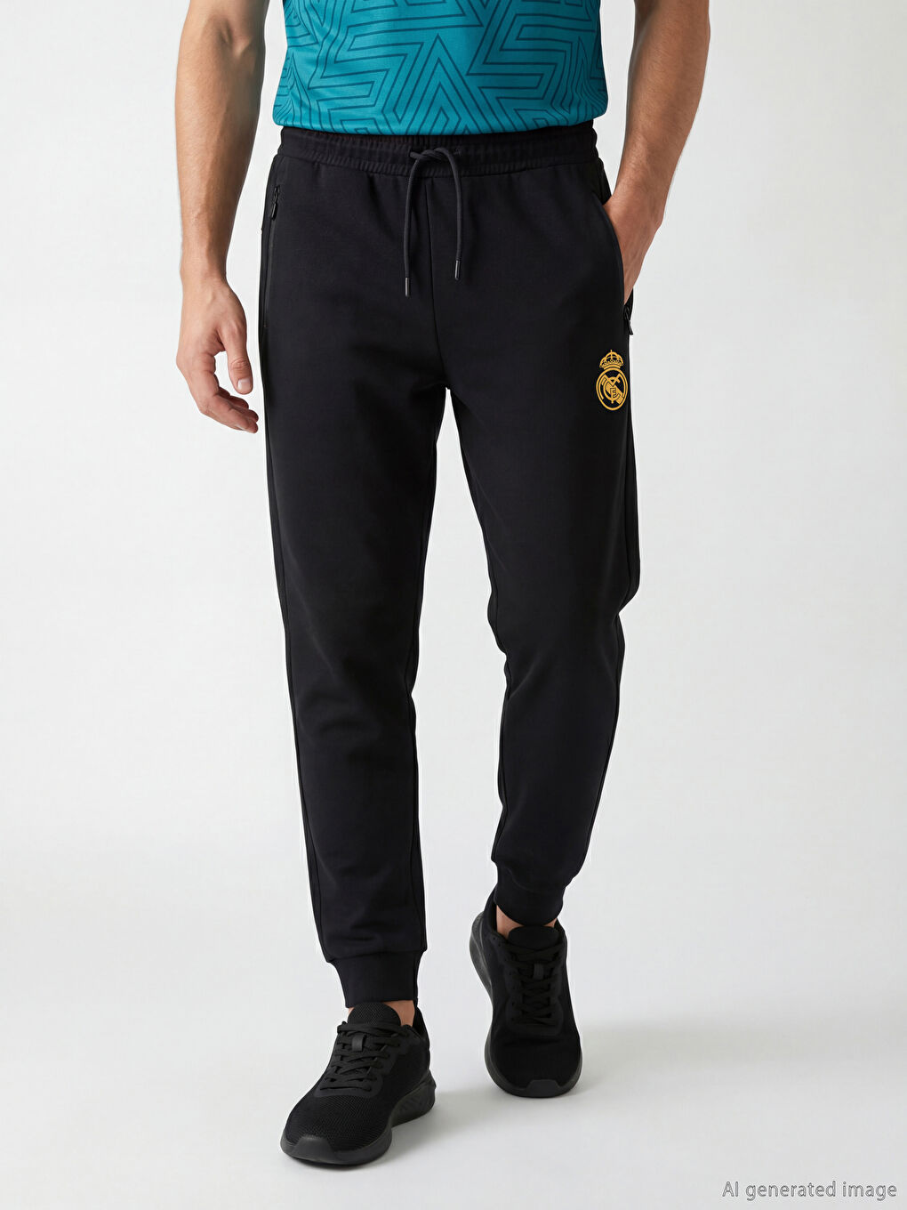 Real Madrid Print Slim Fit Men's Joggers-1