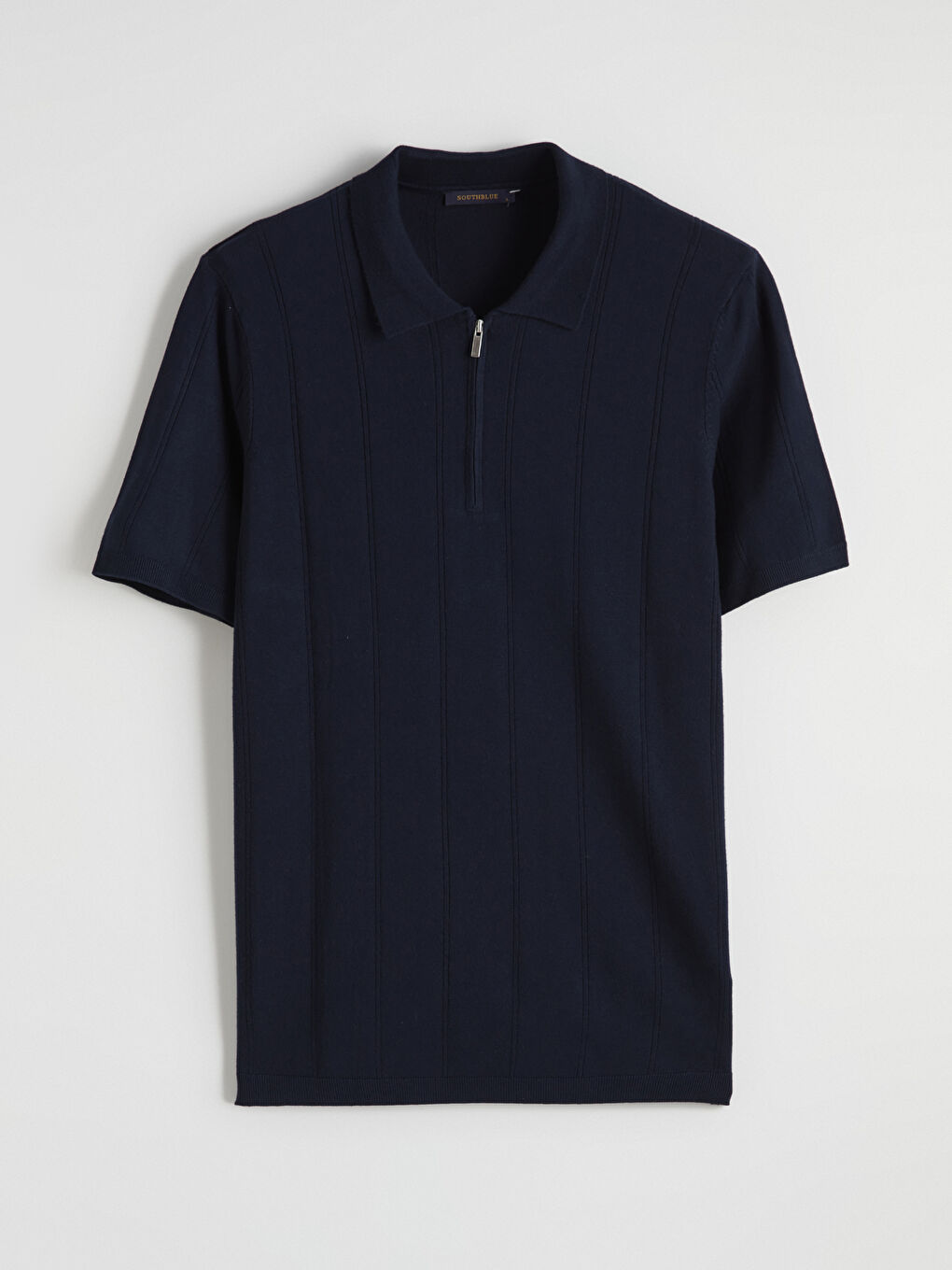 Pulover tricotat cu mâneci scurte și guler polo pentru bărbați-4