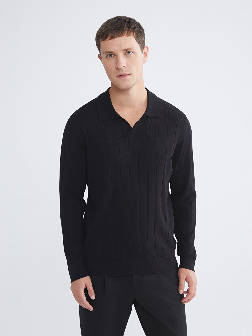 Men's Polo Neck Knit Sweater