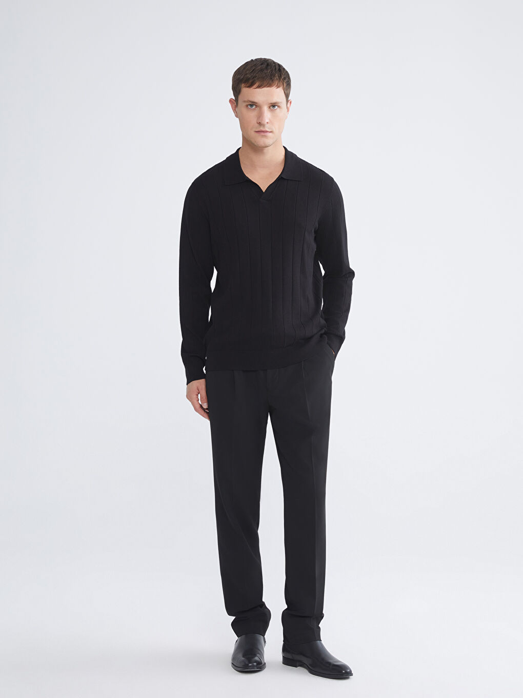 Men's Polo Neck Knit Sweater-1