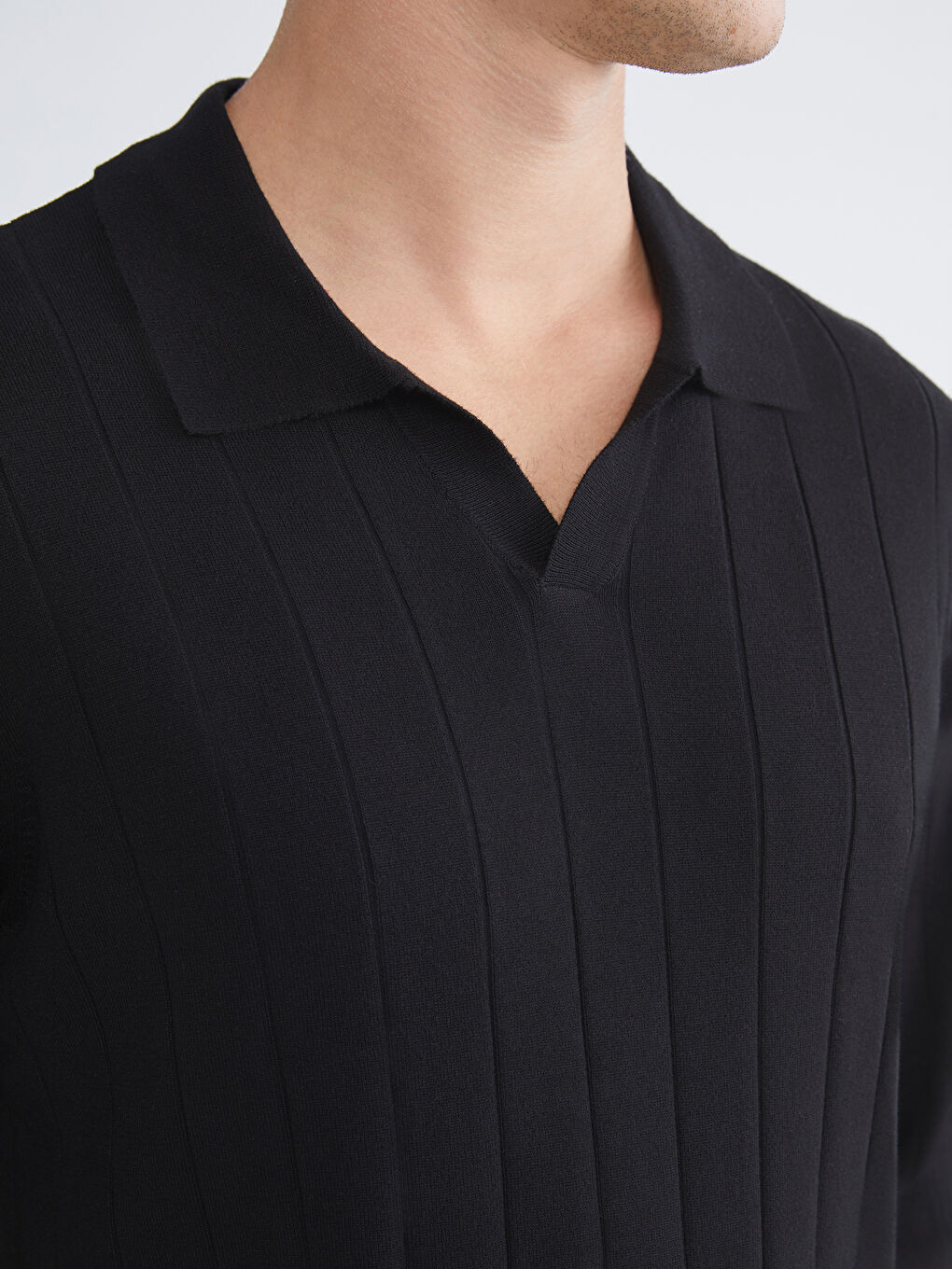 Men's Polo Neck Knit Sweater-2