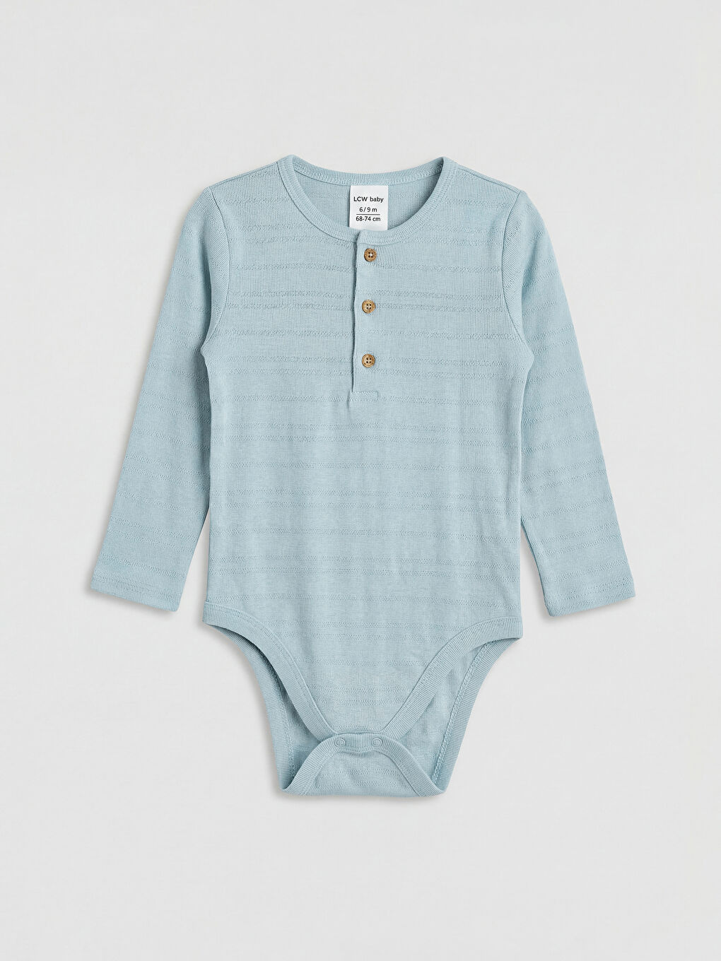 Mavi Uzun Kollu Erkek Bebek Çıtçıtlı Body