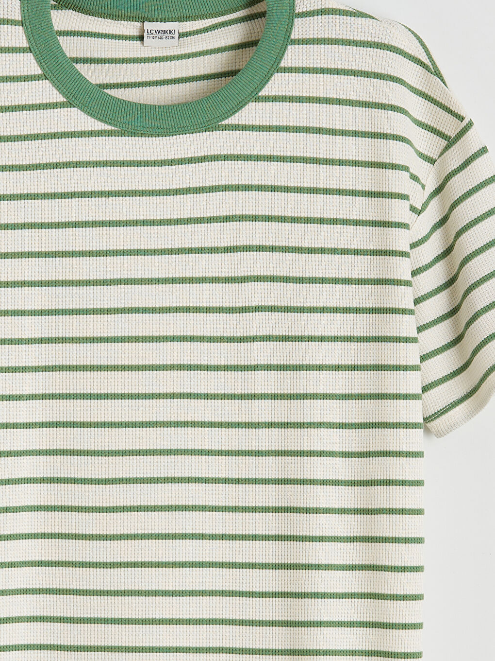 Yeşil Bisiklet Yaka Çizgili Erkek Çocuk Tişört-2