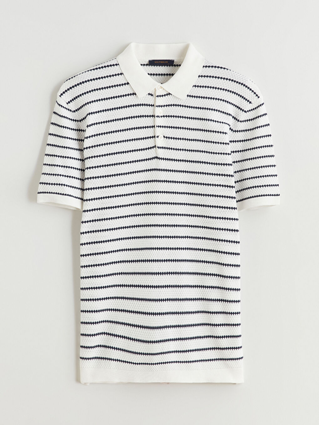 T-shirt en tricot à rayures à col polo pour homme-4