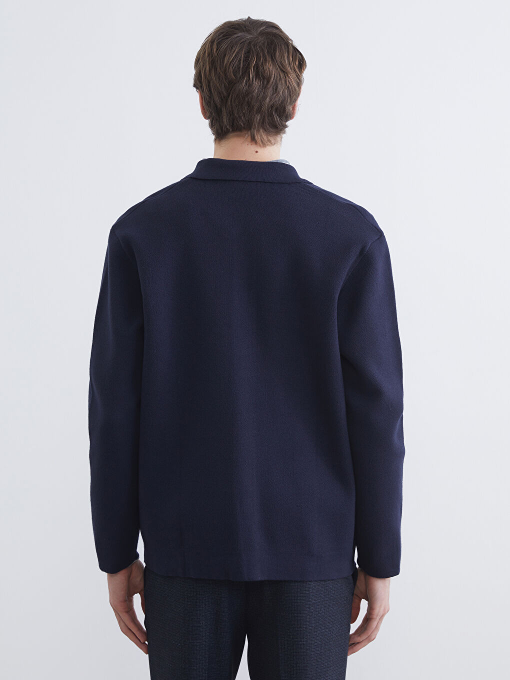 Standard Fit Polo Neck Men's Knitwear Cardigan-3