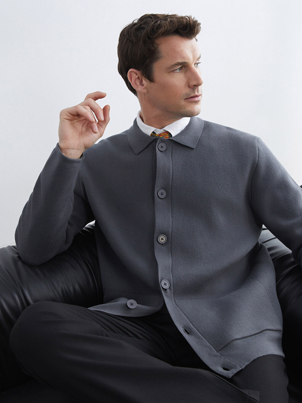 სტანდარტული რეგულარული გოლფი მამაკაცებისთვის ტრიკოტაჟი კარდიგანი