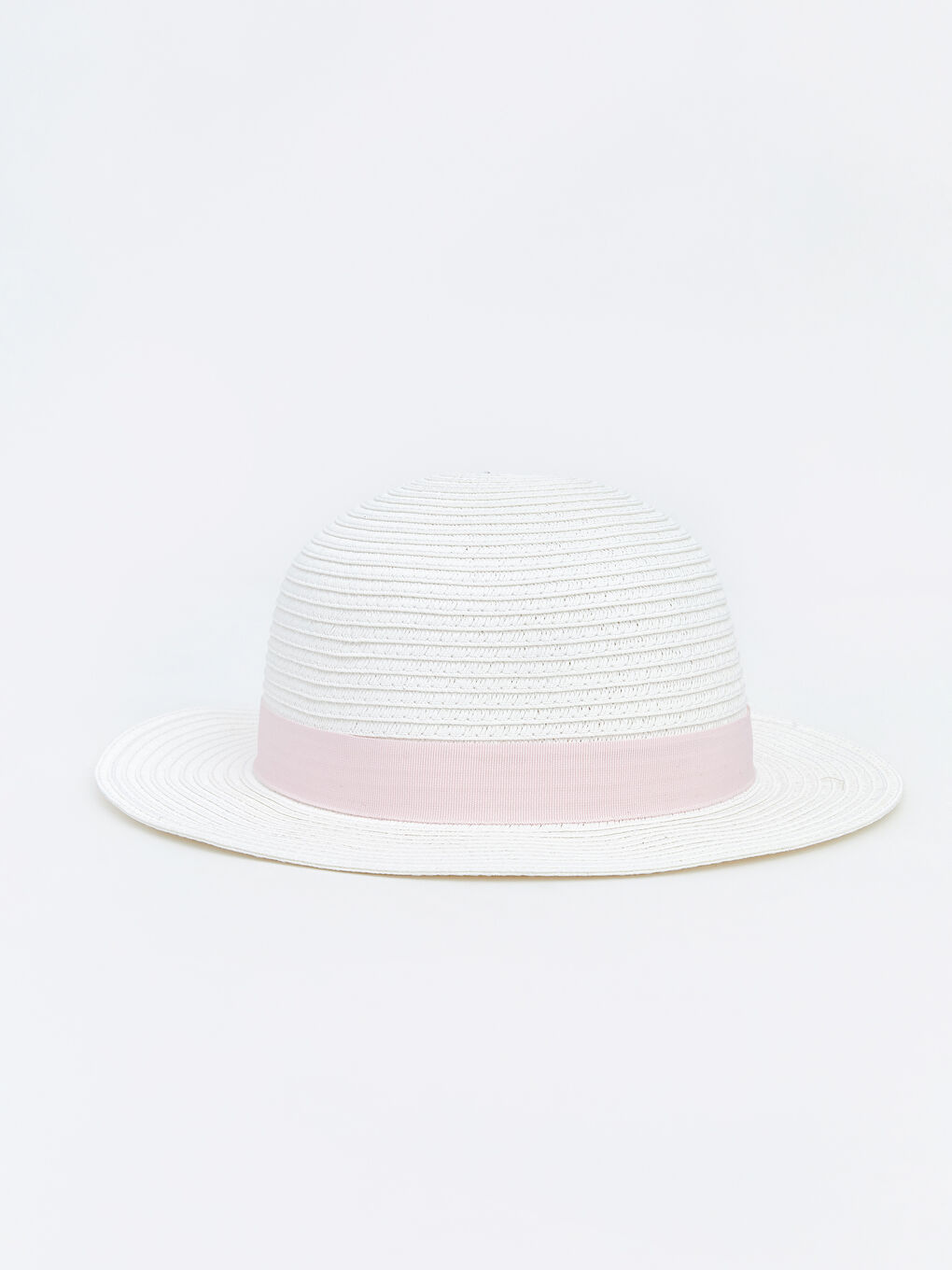 Beyaz Kız Bebek Hasır Şapka 