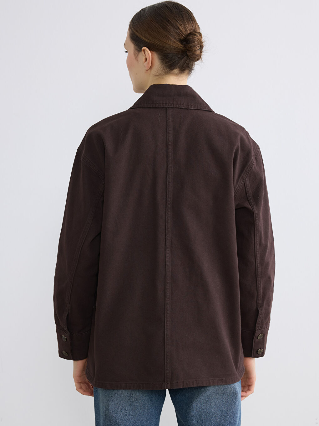 Antrasit Gömlek Yaka Kadın Ceket-3