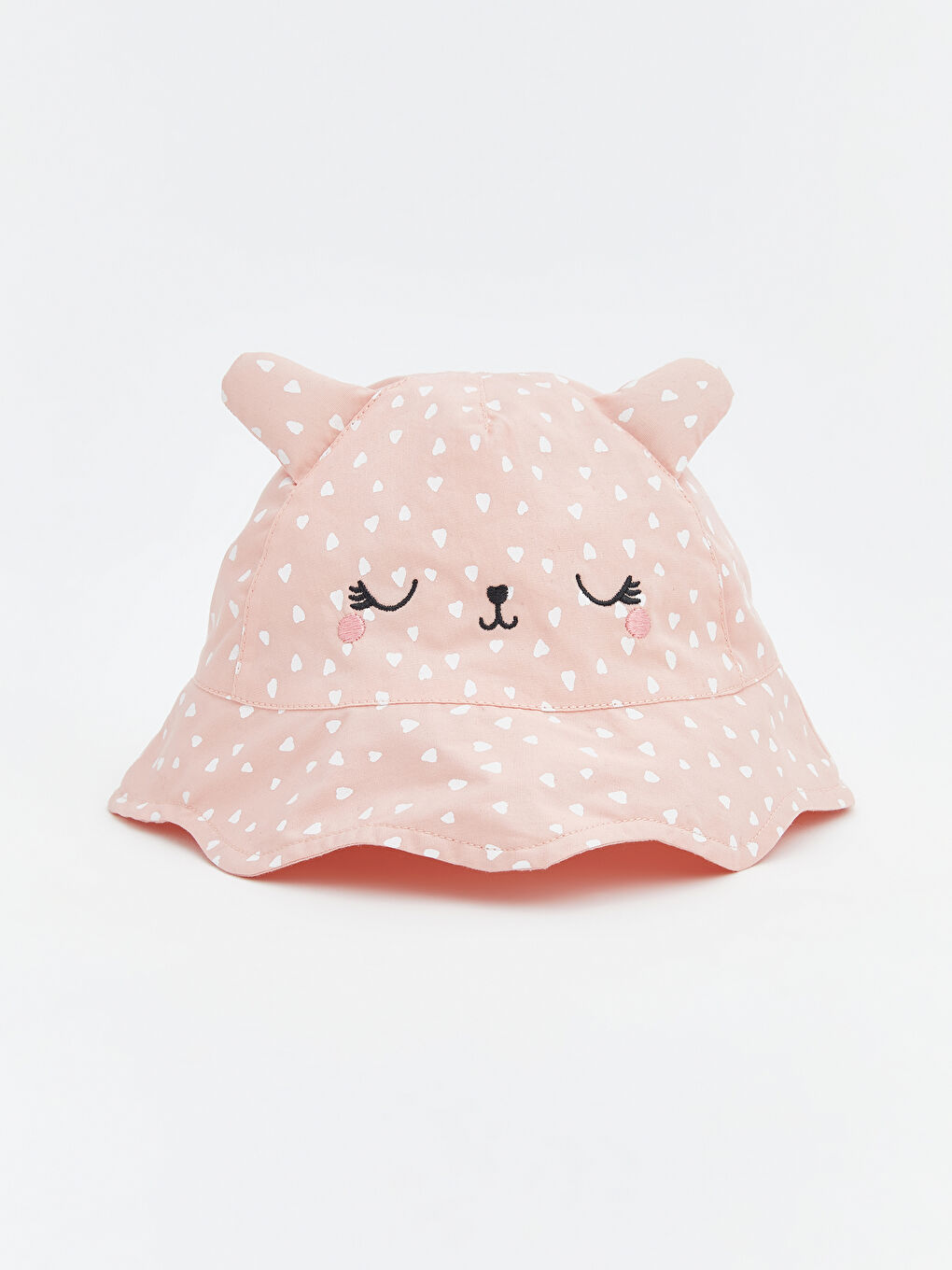 Pembe Hayvan Figürlü Kız Bebek Bucket Şapka 