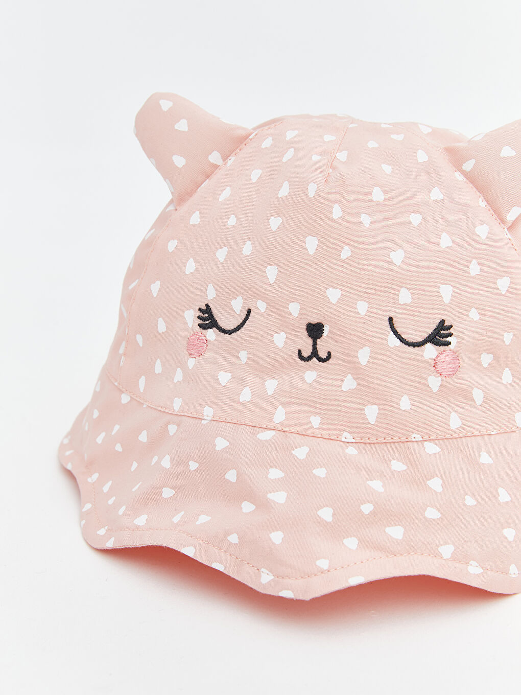 Pembe Hayvan Figürlü Kız Bebek Bucket Şapka -2