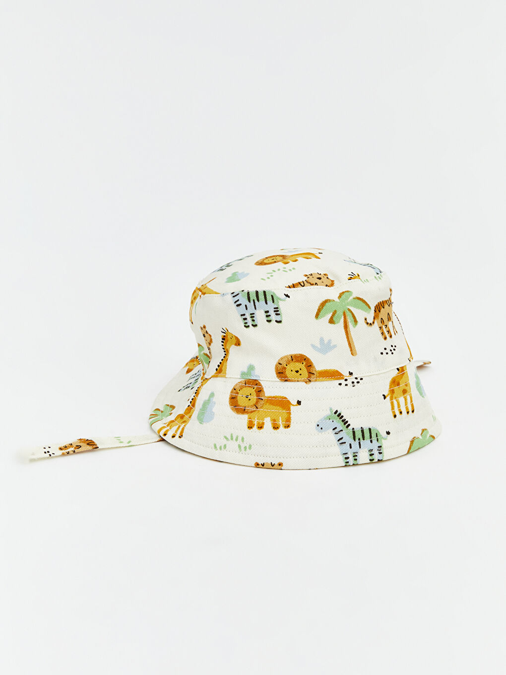 Bej Baskılı Erkek Bebek Bucket Şapka