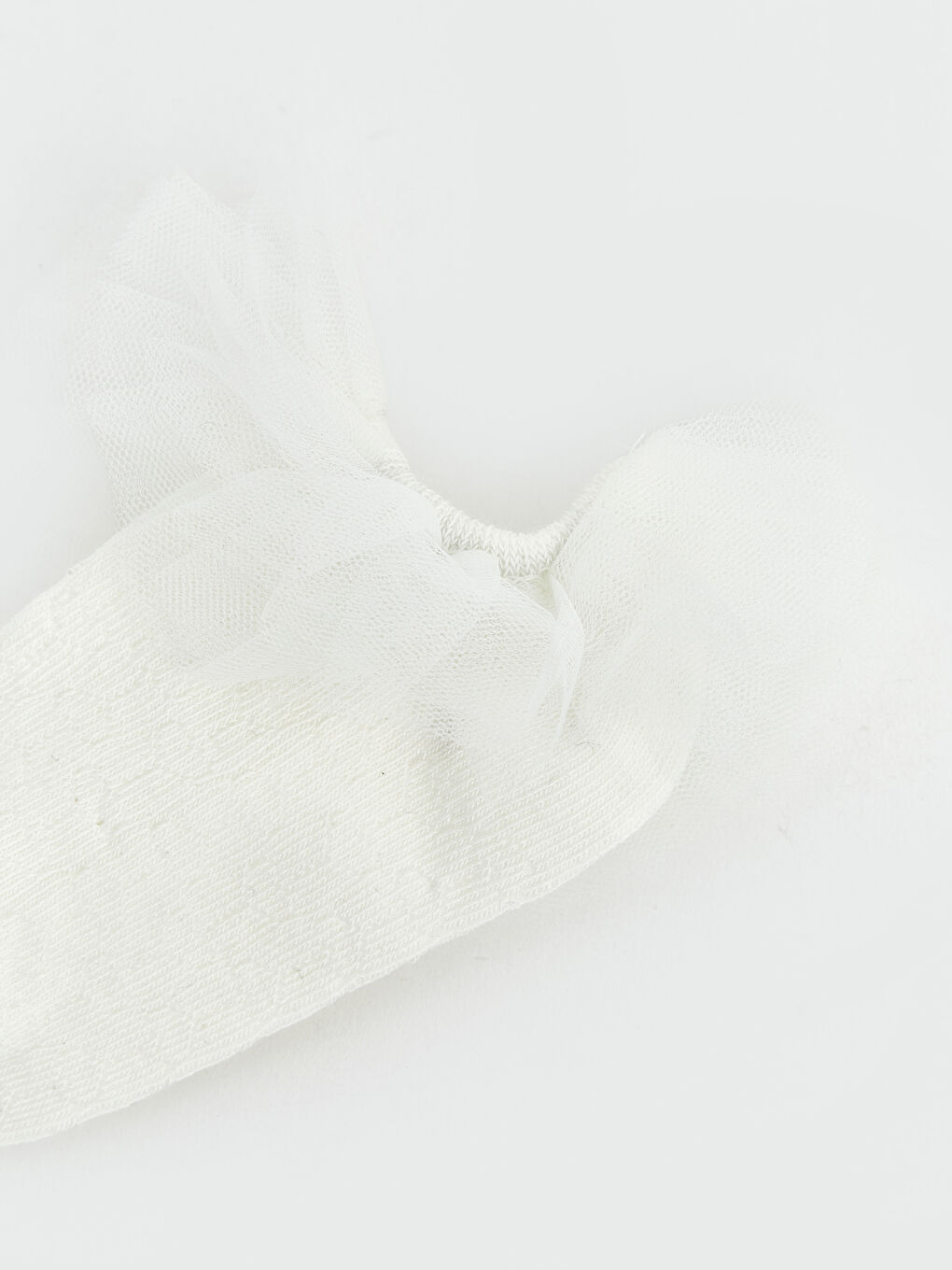 Beyaz Dantel Detaylı Kız Bebek Patik Çorap-2